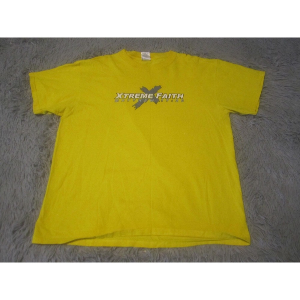 Vintage Xtreme Faith Shirt Mens Large Yellow Christian Snowboard Delta 2000s